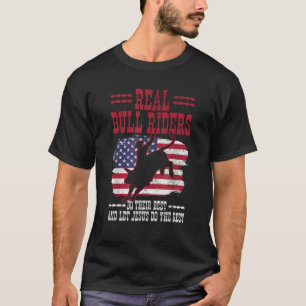 Bull Riding American Flag Rodeo Patriotic Christia T-Shirt