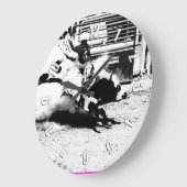 Bull Riding Champ Große Wanduhr (Winkel)