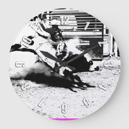 Bull Riding Champ Große Wanduhr (Vorderseite)