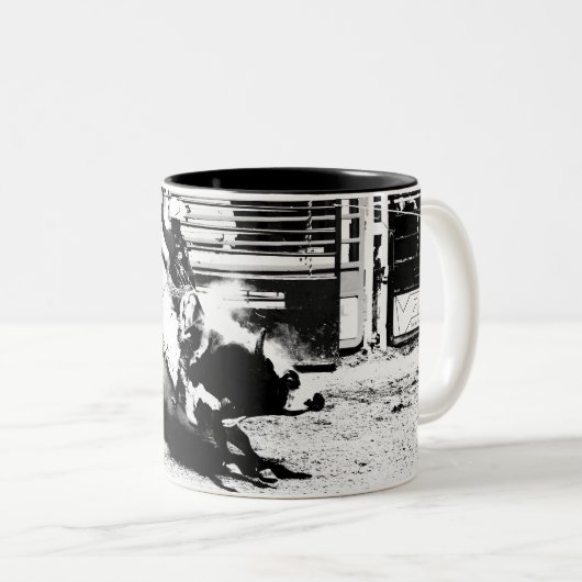 Bull Riding Champ Zweifarbige Tasse (VorderseiteRechts)