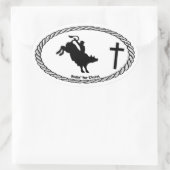 Bull Riding Cross Euro Style Ovaler Aufkleber (Tasche)