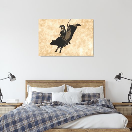 Bull Riding Hero-Rodeo-Event Leinwanddruck (Insitu (Schlafzimmer))