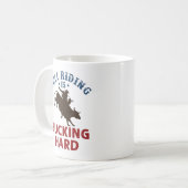 Bull Riding kackt harten, lustigen Bullrider Kaffeetasse (Vorderseite Links)