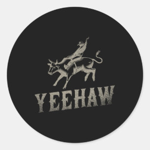 Bull Riding Reitsport Western Rodeo Yeehaw Runder Aufkleber
