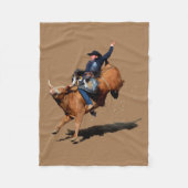 Bull Riding Rodeo Art Fleecedecke (Vorderseite)