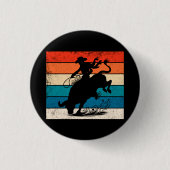 Bull Riding Rodeo Bull Riders Western Ranch Retro Button (Vorderseite)