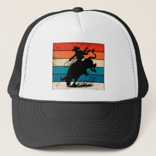 Bull Riding Rodeo Bull Riders Western Ranch Retro Truckerkappe