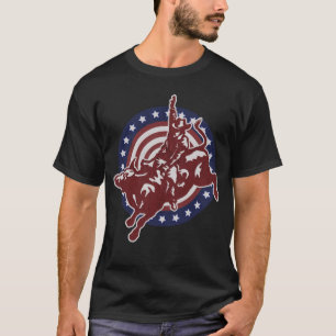 Bull Riding Rodeo Rider Cowboy Vintag US T-Shirt