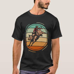 Bull Riding Rodeo Rider Cowboy Western Vintag T-Shirt