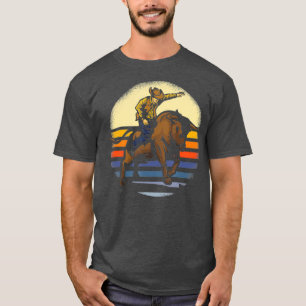 Bull Riding Rodeo Rider Cowboy Western Vintag T-Shirt