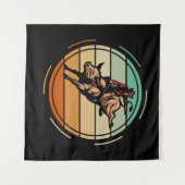 Bull Riding Rodeo Rider Cowboy Western Vintag Wandteppich (Vorderseite (Horizontal))