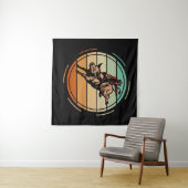 Bull Riding Rodeo Rider Cowboy Western Vintag Wandteppich (Beispiel (Horizontal))