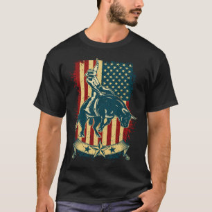 Bull Riding Rodeo Vintag gestörte USA Bull Ride T-Shirt