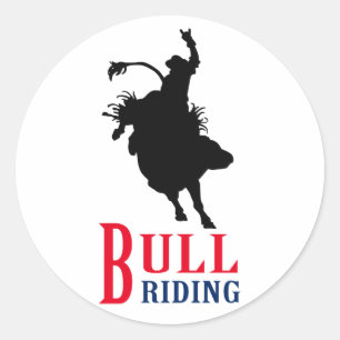 Bull Riding Runder Aufkleber