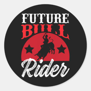 Bull Riding T-Shirt Future Bull Rider Design Rodeo Runder Aufkleber