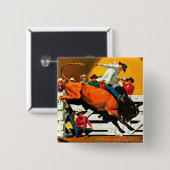 Bull Riding von Fred Ludekens Button (Vorne & Hinten)