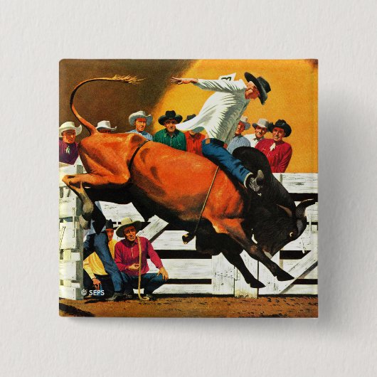 Bull Riding von Fred Ludekens Button (Vorderseite)