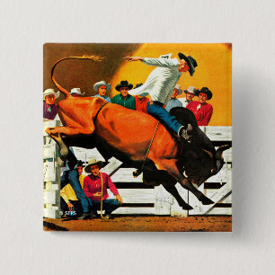 Bull Riding von Fred Ludekens Button