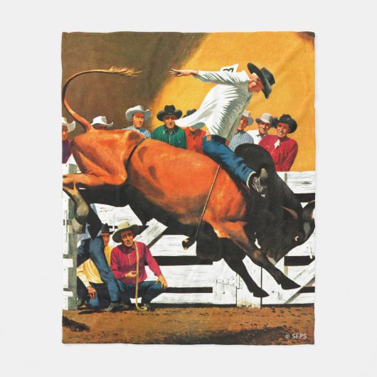 Bull Riding von Fred Ludekens Fleecedecke (Vorderseite)