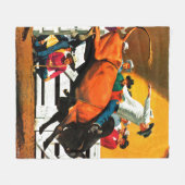 Bull Riding von Fred Ludekens Fleecedecke (Vorderseite (Horizontal))