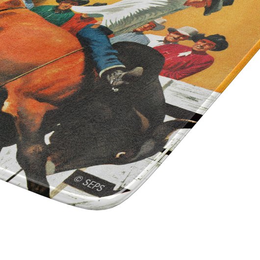 Bull Riding von Fred Ludekens Schneidebrett (Ecke)
