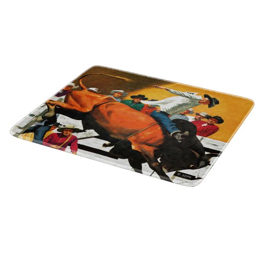 Bull Riding von Fred Ludekens Schneidebrett (Ecke)