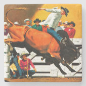 Bull Riding von Fred Ludekens Steinuntersetzer (Vorderseite)