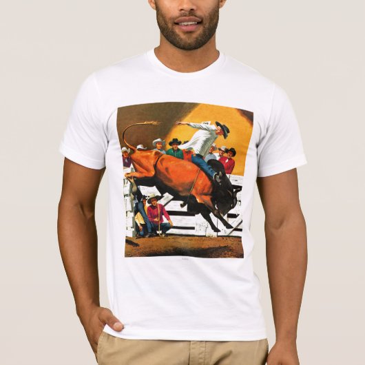 Bull Riding von Fred Ludekens T-Shirt (Vorderseite)