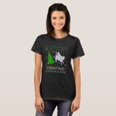 Bull Riding Xmas Tree Lighting Ugly Christmas Swea T-Shirt (Vorne ganz)