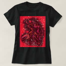 Bull Running T - Shirt Red Starry Night