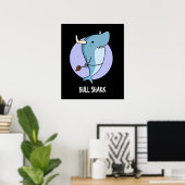 Bull Shark Funny Animal Shark Pun Dark BG Poster (Heimbüro)