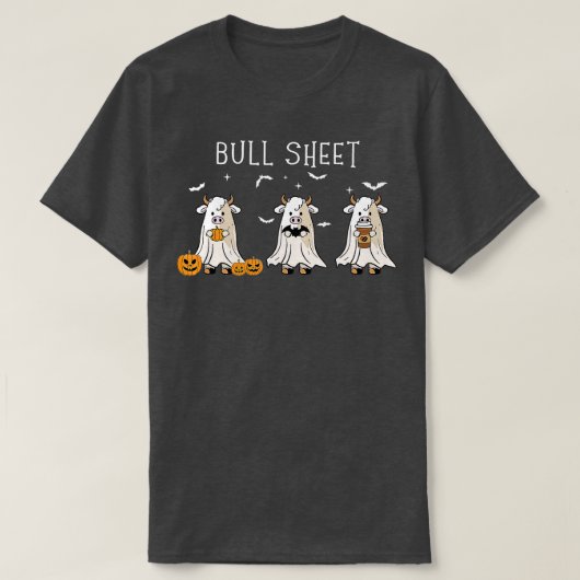 Bull Sheet Boo Ghost Cow Halloween Funny Bull Shee T-Shirt (Design vorne)
