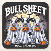 Bull Sheet / Bullen - Sonniges Halloween Rechteckiger Pappuntersetzer (Vorderseite)