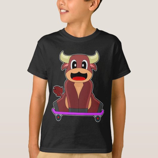 Bull-Skater-Skateboard T-Shirt (Vorderseite)