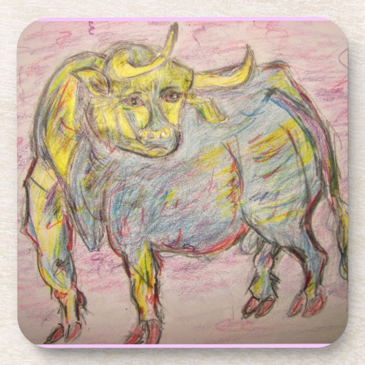 Bull Sketch Getränkeuntersetzer (Vorderseite)