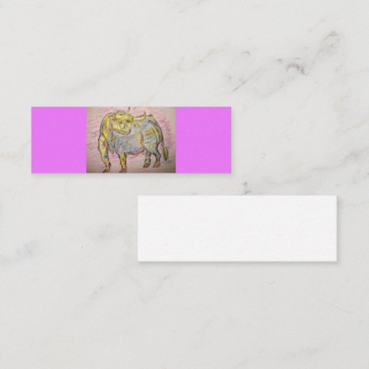 Bull Sketch Mini Visitenkarte (Vorne/Hinten)