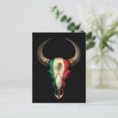 Bull Skull auf schwarz Postkarte