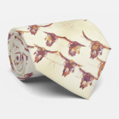 Bull Skull Brown Beige Land Rustikal Krawatte (Gerollt)