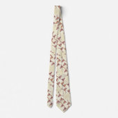 Bull Skull Brown Beige Land Rustikal Krawatte (Rückseite)