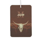 Bull Skull Brown Country Rusticus Monogram Autolufterfrischer (Vorderseite)