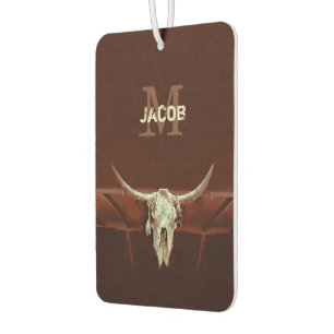 Bull Skull Brown Country Rusticus Monogram Autolufterfrischer