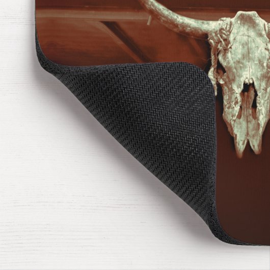 Bull Skull Brown Monogram Rustic Western Country Mousepad (Ecke)