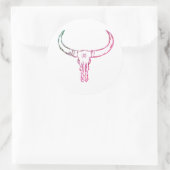 Bull Skull Copper GoldSticker Runder Aufkleber (Tasche)