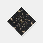 Bull Skull Cowboy Monogram Brown Vintag Country Serviette (Ecke)