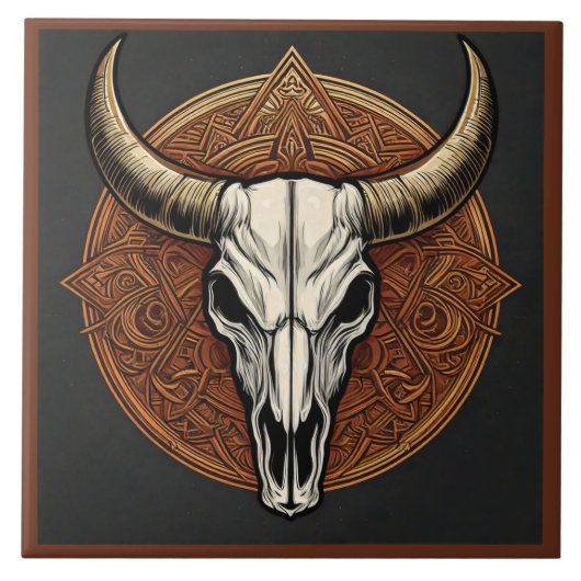 Bull Skull Fliese (Vorderseite)