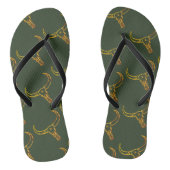 Bull Skull Gold Flip Flops Badesandalen (Fußbett)