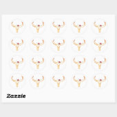Bull Skull Gold, Rose Sticker (Blatt)