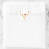 Bull Skull Gold, Rose Sticker (Tasche)