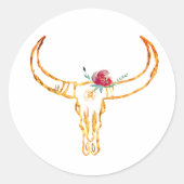 Bull Skull Gold, Rose Sticker (Vorderseite)