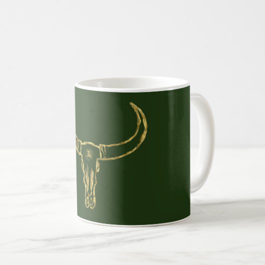 Bull Skull Gold Tasse (VorderseiteRechts)